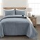 Lush Decor Solid Kantha Pick Stitch Yarn Dyed Cotton Quilt King Size 3 Piece Set Navy Off White Bedding Set King Quilt Lightweight Quilts