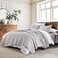 HORIMOTE HOME 100 Cotton Quilt Set Queen Size Light Grey PreWashed Bedspread Coverlet Set Cozy Lightweight Stitching Decorative Bedding Cover with 2 Shams in Geometric Pattern for All Season