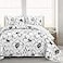 Lush Decor Scandinavian Floral Quilt Queen Size Reversible 3 Piece Set FullQueen Black White Floral Bedding Set Queen Quilt White Bedding