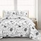 Lush Decor Scandinavian Floral Quilt Queen Size Reversible 3 Piece Set FullQueen Black White Floral Bedding Set Queen Quilt White Bedding
