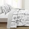 Lush Decor Paris Bonjour Reversible Cotton 3 Piece Quilt Set King Black White