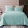 Whale Flotilla Twin Quilt Bedding Set Soft Aqua Blue Bedspreads Quilts Twin XL Size for All Seasons 2 Pieces Lightweight Geometric Star Pattern Coverlet