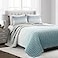 Lush Decor Crinkle Ombre Quilt King Size 3 Piece Set Blue Gray Ombre Bedding Set King Quilt Blue Quilts Modern Bedroom Decor