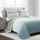 Lush Decor Crinkle Ombre Quilt King Size 3 Piece Set Blue Gray Ombre Bedding Set King Quilt Blue Quilts Modern Bedroom Decor