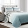 Lush Decor Crinkle Ombre Quilt King Size 3 Piece Set Blue Gray Ombre Bedding Set King Quilt Blue Quilts Modern Bedroom Decor