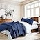 HORIMOTE HOME 100 Cotton Quilt Set Twin Size Navy Blue PreWashed 2Piece Bedspread Coverlet Set Cozy Lightweight Stitching Bedding Cover with 1 Sham in Geometric Pattern for All Season