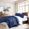 HORIMOTE HOME 100 Cotton Quilt Set Twin Size Navy Blue PreWashed 2Piece Bedspread Coverlet Set Cozy Lightweight Stitching Bedding Cover with 1 Sham in Geometric Pattern for All Season