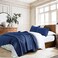 HORIMOTE HOME 100 Cotton Quilt Set Twin Size Navy Blue PreWashed 2Piece Bedspread Coverlet Set Cozy Lightweight Stitching Bedding Cover with 1 Sham in Geometric Pattern for All Season