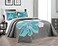Masterplay 3Piece Fine Printed Oversize 115inch X 95inch Quilt Set Reversible Bedspread Coverlet King Size Bed Cover Aqua Blue Grey Hibiscus Pale Blue Grey Paisley Oversize King