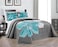 Masterplay 3Piece Fine Printed Oversize 115inch X 95inch Quilt Set Reversible Bedspread Coverlet King Size Bed Cover Aqua Blue Grey Hibiscus Pale Blue Grey Paisley Oversize King