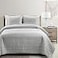 Lush Decor Hygge Geo Pattern Striped 3 Piece Quilt Bedding Set FullQueen Light Gray