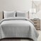 Lush Decor Hygge Geo Pattern Striped 3 Piece Quilt Bedding Set FullQueen Light Gray