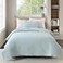 HORIMOTE HOME Quilt Twin Size Aqua Blue Lightweight Quilt for Summer UltraSoft Microfiber Modern Style Quilted Clouds Pattern Bedspread Quit Set 2 Pieces 1 Quilt and 1 Pillow Sham