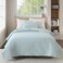 HORIMOTE HOME Quilt Twin Size Aqua Blue Lightweight Quilt for Summer UltraSoft Microfiber Modern Style Quilted Clouds Pattern Bedspread Quit Set 2 Pieces 1 Quilt and 1 Pillow Sham