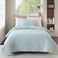 HORIMOTE HOME Quilt Twin Size Aqua Blue Lightweight Quilt for Summer UltraSoft Microfiber Modern Style Quilted Clouds Pattern Bedspread Quit Set 2 Pieces 1 Quilt and 1 Pillow Sham