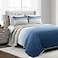 Lush Decor Crinkle Ombre Quilt King Size 3 Piece Set Navy Gray Ombre Bedding Set King Quilt Blue Quilts Modern Bedroom Decor