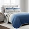 Lush Decor Crinkle Ombre Quilt King Size 3 Piece Set Navy Gray Ombre Bedding Set King Quilt Blue Quilts Modern Bedroom Decor