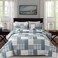 CHESITY 3 Piece King Size Plaid Quilt Set Country Patchwork Bedding Quilt Lightweight Reversible Bedspread Coverlet with Sham Soft All Season Bed Coverlet Set 1 Quilt 2 Pillow Shams