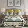 YAYIDAY Quilt King Size Patchwork Bedspread Set 100 Cotton Reversible Breathable Green Earth Geometric Quilted Quilt with Pillow Shams for All Seasons