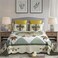 YAYIDAY Quilt King Size Patchwork Bedspread Set 100 Cotton Reversible Breathable Green Earth Geometric Quilted Quilt with Pillow Shams for All Seasons