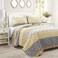 Lush Decor Bohemian Stripe Reversible Cotton Quilt Set 3 Piece Set Full Queen Yellow Gray Striped Bedding Set Yellow Quilts Queen Size Boho Decor