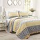 Lush Decor Bohemian Stripe Reversible Cotton Quilt Set 3 Piece Set Full Queen Yellow Gray Striped Bedding Set Yellow Quilts Queen Size Boho Decor