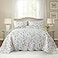 HoneiLife Queen Quilt Bedding Set 3 Pieces Microfiber Quilt Sets Lightweight Bedspreads Reversible Coverlets Retro Bed Cover Floral Bedding Set Wildflower Quilts All Season Use