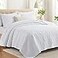 Lavsiry White King Size Quilt Bedding Set with Pillow Shams Summer Lightweight Bedspread Coverlet Soft Quilted Blanket Thin Comforter for All Seasons