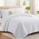 Lavsiry White King Size Quilt Bedding Set with Pillow Shams Summer Lightweight Bedspread Coverlet Soft Quilted Blanket Thin Comforter for All Seasons