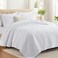 Lavsiry White King Size Quilt Bedding Set with Pillow Shams Summer Lightweight Bedspread Coverlet Soft Quilted Blanket Thin Comforter for All Seasons