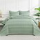 Andency Sage Green Quilts Queen Size 3 Pieces Queen Quilt Bedding Set Boho Lightweight Soft Striped Bedspread for All Season 90x96 Printed Bohemian Polyester Reversible Coverlet Comoforter Sets
