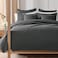 Levtex Home Cross Stitch Reversible FullQueen Quilt Set 88x92in with 2 Pillow Shams 26x20in Stitch Texture Charcoal Cotton FullQueen Size Quilt Bedding Set Lightweight Soft PreWashed