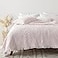 HORIMOTE HOME Pink Ruffled Quilt Twin Size StoneWashed Microfiber Lightweight Crinkled Farmhouse Rustic Shabby Chic Bedding Set 2 Pieces Reversible Bedspread with Pillow Sham for All Season