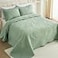 Cmfshape Oversize King Bedspread 128x1203 Piece California King QuiltLightweight Green Quilt Set for All SeasonModern Coin Pattern Bedding Set