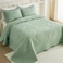 Cmfshape Oversize King Bedspread 128x1203 Piece California King QuiltLightweight Green Quilt Set for All SeasonModern Coin Pattern Bedding Set