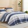 Litanika Quilt King Size Mineral Blue Stripe Patchwork Summer Bedspread Coverlet 3 Pieces Soft Lightweight Polyester Quilted Bedding Set for All Season1 Quilt 2 Pillowcases