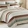Finlonte 100 Cotton King Size Quilt Set Patchwork Striped King Quilt Bedding Set Farmhouse Bedspread Lightweight Quilted Comforter Reversible Bed Spread for All Season GreenBrownBeige 3 Pieces