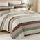 Finlonte 100 Cotton King Size Quilt Set Patchwork Striped King Quilt Bedding Set Farmhouse Bedspread Lightweight Quilted Comforter Reversible Bed Spread for All Season GreenBrownBeige 3 Pieces