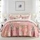 NEWLAKE Cotton Patchwork Bedspread 3Piece Bedding Quilt Set with Real Stitched Embroidery Reversible Matelasse Bed Coverlet SetBohemian FloralCalifornia King Size