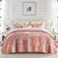 NEWLAKE Cotton Patchwork Bedspread 3Piece Bedding Quilt Set with Real Stitched Embroidery Reversible Matelasse Bed Coverlet SetBohemian FloralCalifornia King Size