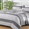 WONGS BEDDING Grey Quilt Twin Size Bohemian Stripe Quilt Sets 2 Pieces Gray Boho Quilted Bedspread Set Lightweight Microfiber Coverlet Bedding Set All Season 6886