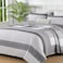 WONGS BEDDING Grey Quilt Twin Size Bohemian Stripe Quilt Sets 2 Pieces Gray Boho Quilted Bedspread Set Lightweight Microfiber Coverlet Bedding Set All Season 6886