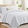 Lavsiry White Twin Size Quilt Bedding Set with Pillow Sham Summer Lightweight Bedspread Coverlet Soft Quilted Blanket Thin Comforter for All Seasons