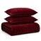Tribeca Living Luxury Velvet Quilt Queen Size Set 260GSM UltraSoft Oversized Velvet Bedspread Comforter Set with 2 Shams in Florence Burgundy