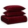 Tribeca Living Luxury Velvet Quilt Queen Size Set 260GSM UltraSoft Oversized Velvet Bedspread Comforter Set with 2 Shams in Florence Burgundy