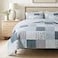 SLPR Coastal Dream Cotton Pieced Quilt Set King Size with 2 Shams Soft Purple Blue Patchwork Quilted Bedspread Farmhouse Country Style Bedding for All Seasons