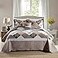 NEWLAKE Quilt Bedspread SetsCheckered Floral Reversible Coverlet SetQueen Size