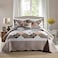 NEWLAKE Quilt Bedspread SetsCheckered Floral Reversible Coverlet SetQueen Size