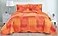 Masterplay 3Piece Fine Printed Oversize 115 X 95 Quilt Set Bedspread Coverlet King Size Bed Cover Shades of Orange Patchwork