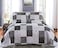 Jessy Home Morden Lightweight Queen Bedspread Floral Plaid Reversible Quilt Set Grey Black White Paisley Floral Pattern